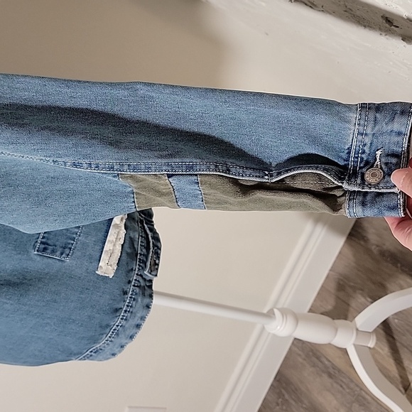 ​Mr A Wei Original Vintage XXL Pleated Denim Trucker Jacket Light Wash - Picture 8 of 15